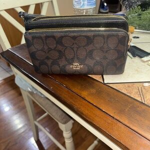 Coach Brown and Black Wristlet
